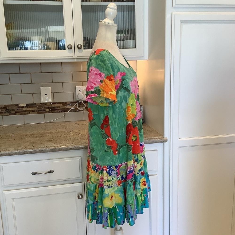 Jams World Vintage Floral Green Garden Dress Size XL - Picture 3 of 8
